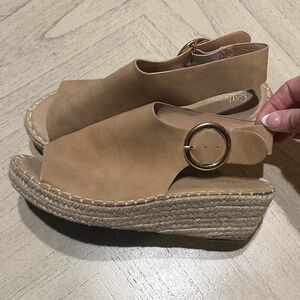 Catherine Malandrino Tan Espadrille Wedges